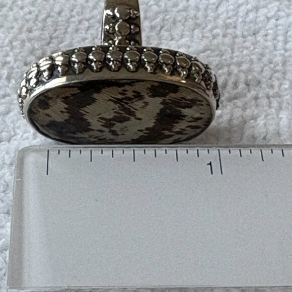 Amy Kahn Russell Feather Design Ring Beneath Faceted Quartz Ring - Picture 9 of 10